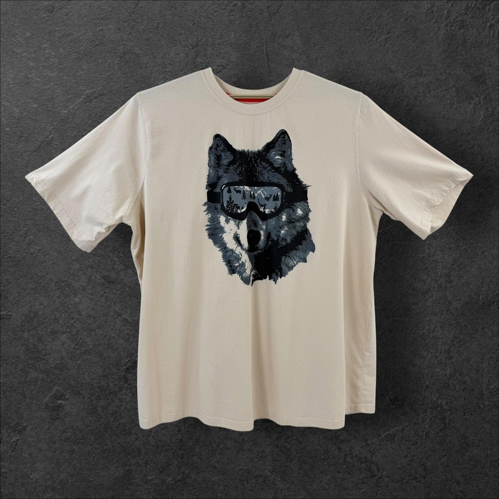 Boulder Creek Trading Shirt Mens Size‎ 4XLT TALL Beige Wolf Graphic Tee Nature
